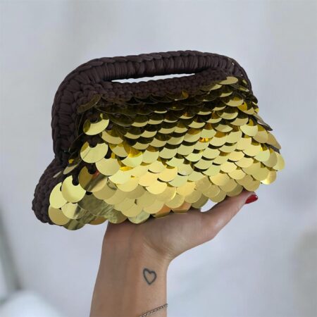 Clutch bag marrone